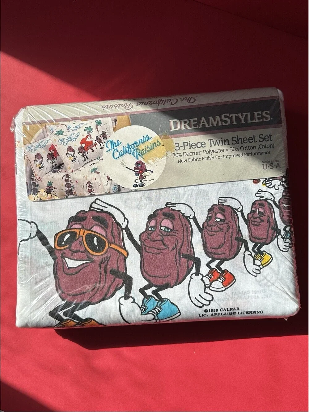 Vtg 1988 California Raisins Twin Sheets New In Packaging